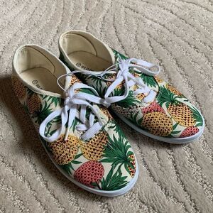 Wild Diva Lounge Pineapple Patterned Sneakers NWT